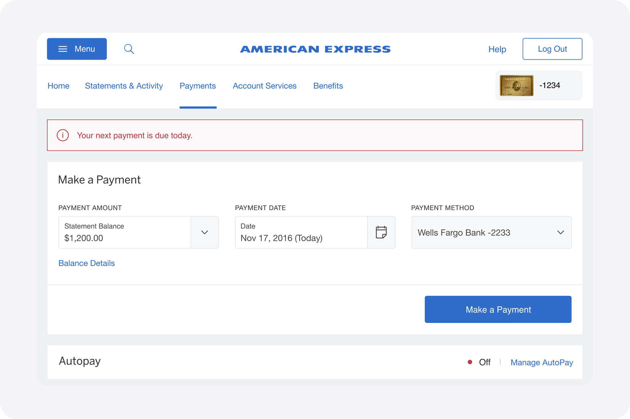Amex payment options
