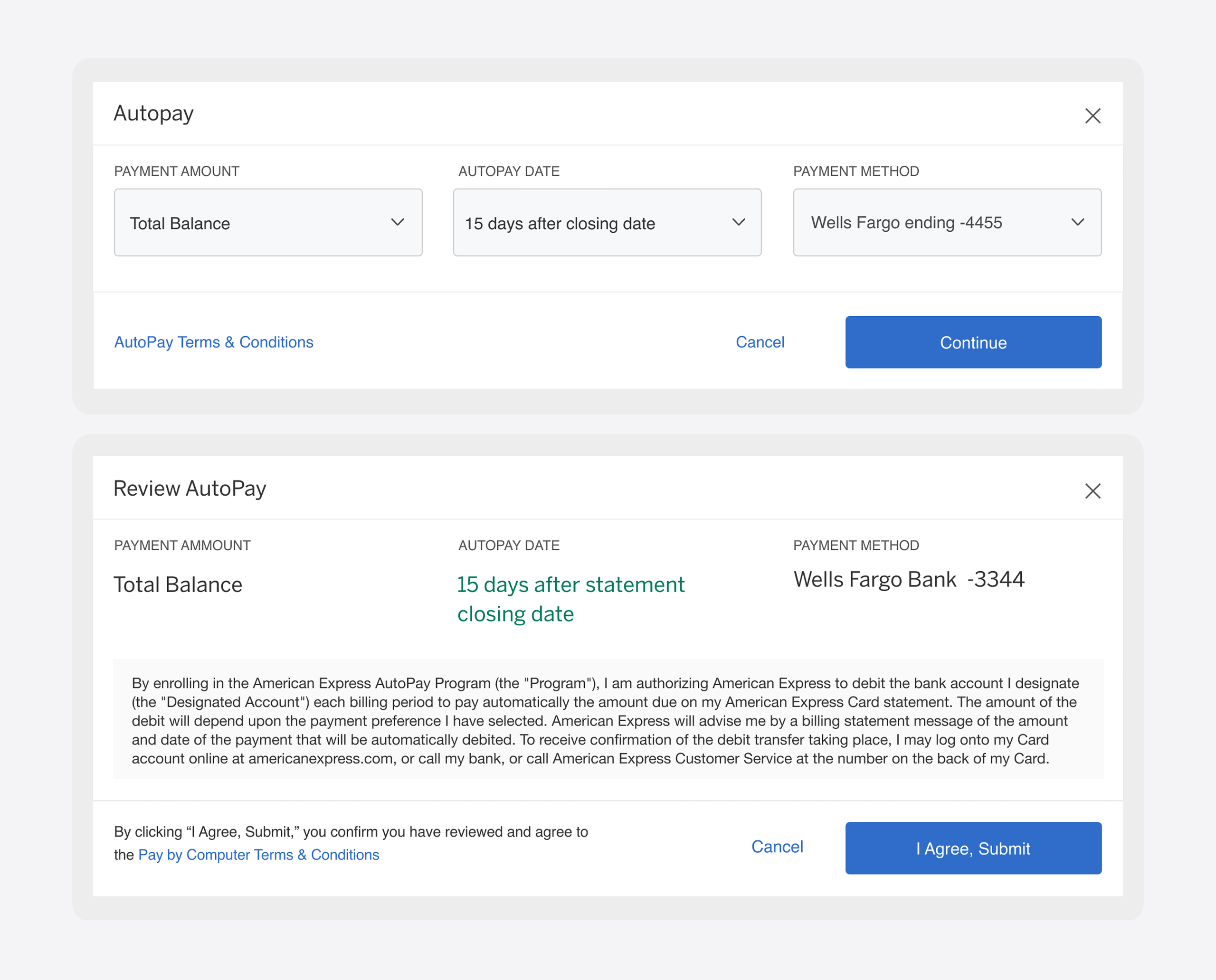 Amex autopay